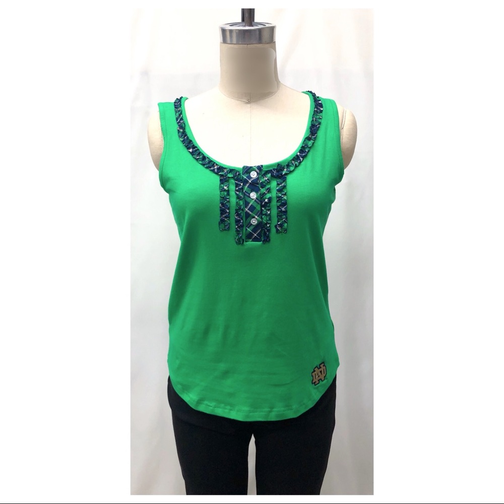 University of Notre Dame Plaid Trim Tank Top